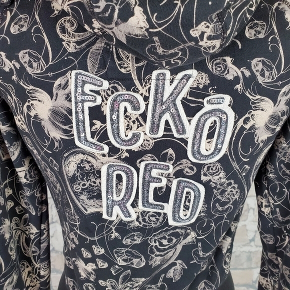 Red by Marc Ecko Hoodie Black Beige Size Medium - Picture 7 of 13